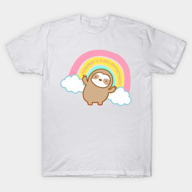 Cute New Opportunity Rainbow Sloth T-Shirt by theslothinme